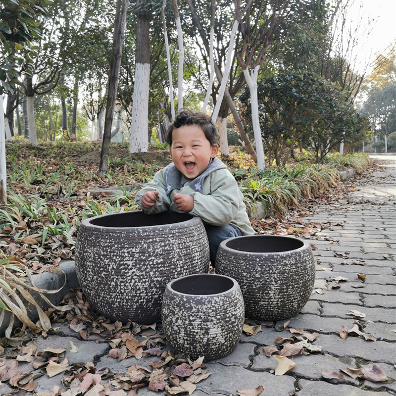 包邮促销田园庭院特大号花钵素面种树陶土盆落地粗陶花盆陶罐花盘