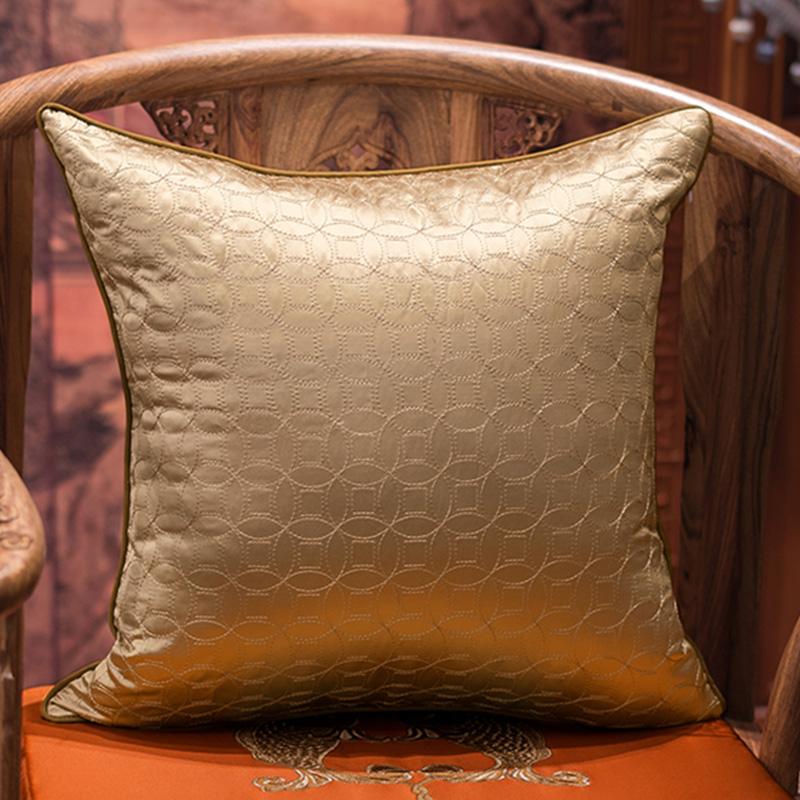 高档中式古典双鲤刺绣红木沙发靠垫抱枕YG34实木家具罗汉床腰枕五