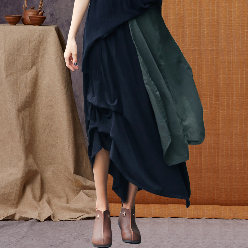 棉麻女装不规则夏2019新款灯笼复古宽松亚麻潮拼接半身裙女显瘦|ruв категории Женская одежда, юбка - от Buy2taobao.com для оказания профессиональной услуги покупки агента Taobao