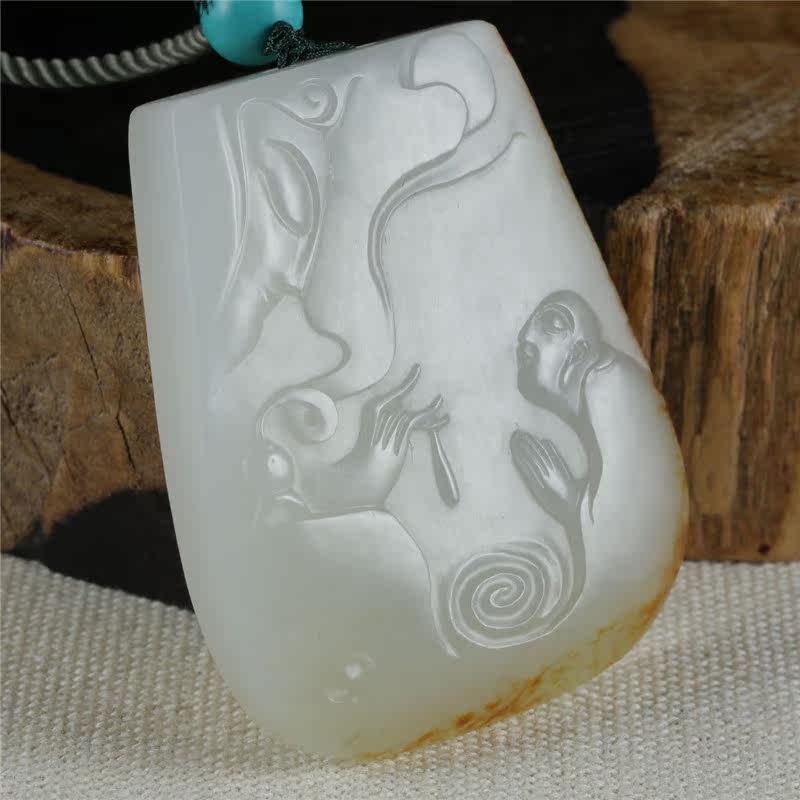 85玉雕大师吴照龙 籽料 问道 40克