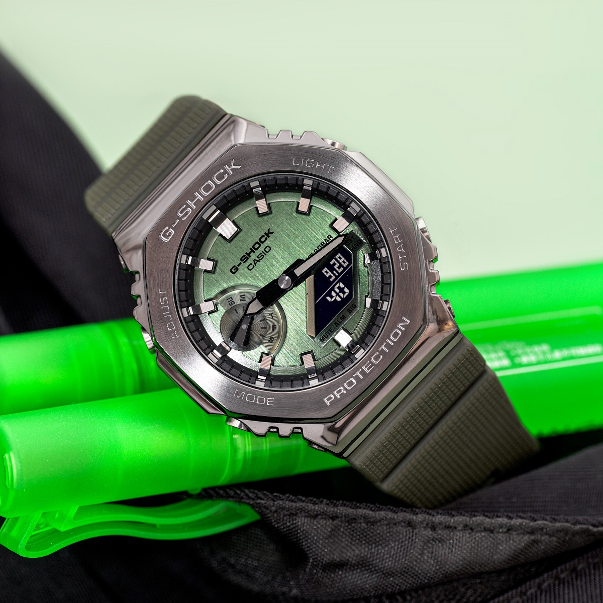 casio卡西欧gshock农家橡树八角形金属运动手表男女GM-2100B-3/4A