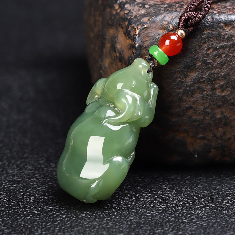 真品和田玉生肖牛玉坠男士女士玉吊坠扭转乾坤玉挂件玉石玉佩带证