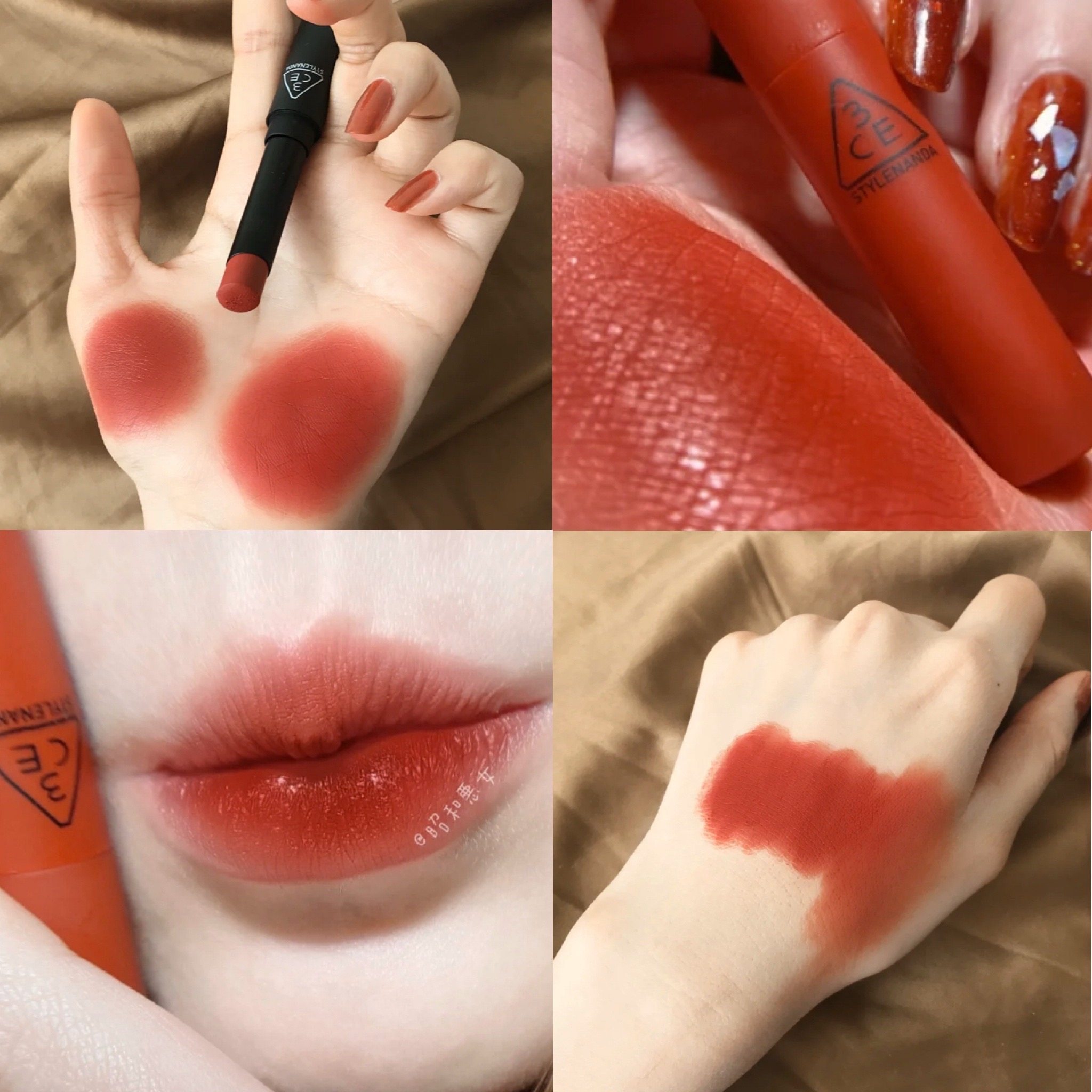 韩国3ce黑细管烟管丝绒口红snow glass/fluffy/plain/simple/908