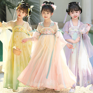 汉服女童夏装裙子2024新款儿童夏季洋气公主裙小女孩中国风连衣裙