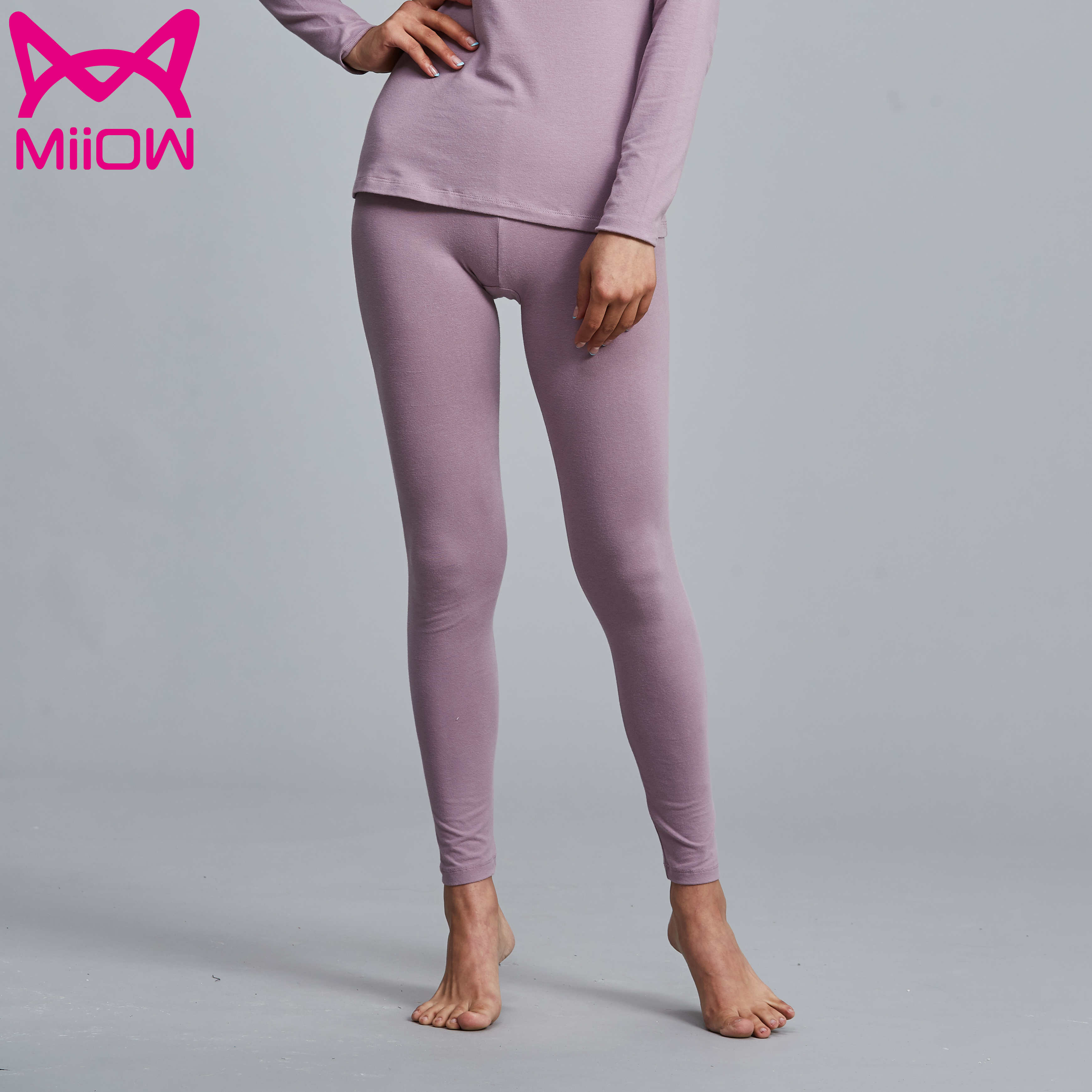 猫人秋裤女纯棉薄款春秋打底裤内穿棉毛裤紧身线裤修身中腰衬裤女