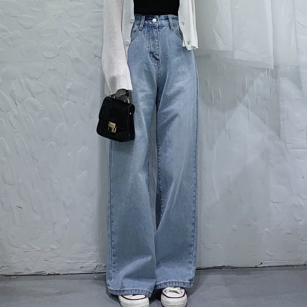 裤女阔腿长裤2019春季新款韩版高腰宽松显瘦大长腿宽裤腿裤子优惠券