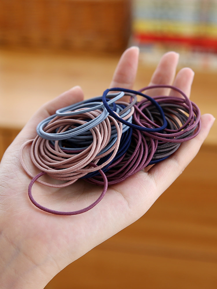 韩国森女细头绳扎头小发圈头发绳女网红ins简约绑头发的皮筋