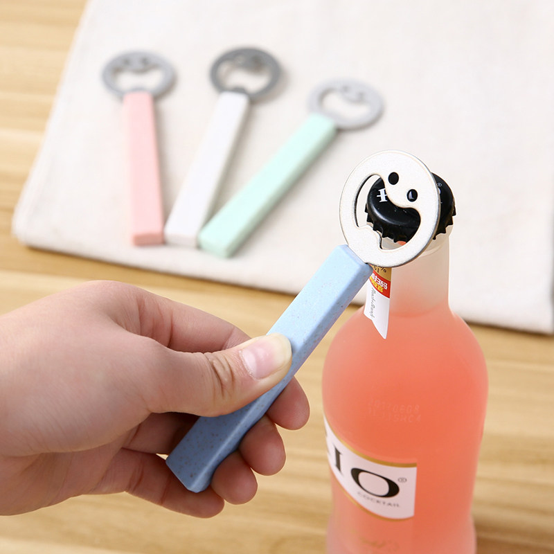 啤酒开瓶器家用不锈钢便携多功能笑脸饮料启瓶器创意瓶起子开酒器