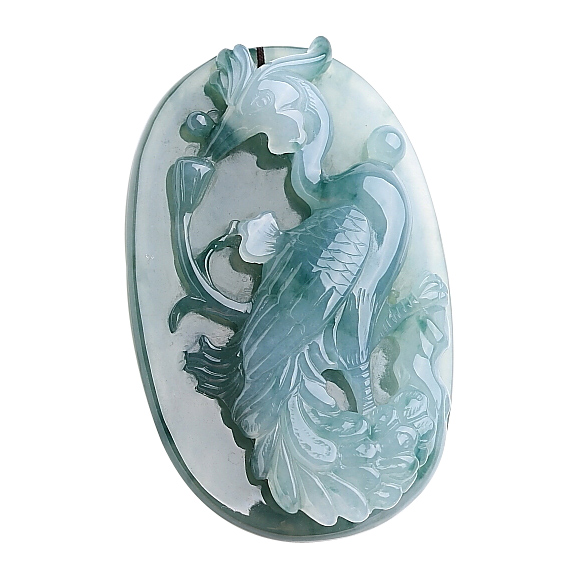 【四会直供】冰糯种精雕飘花翡翠凤凰挂件 41.73克