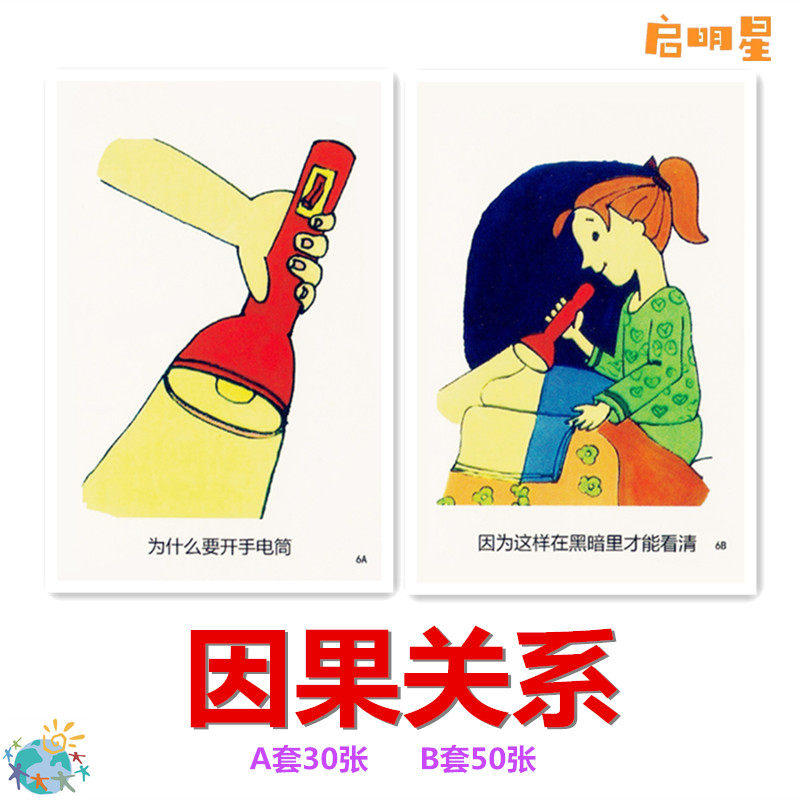 因果关系新款4岁5岁7岁6岁塑料什么怎么了逻辑思维孤独症唐氏卡
