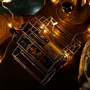 定制销新约欧铁艺蜂巢葡萄红酒架摆件客厅酒吧酒柜店铺展示装饰品