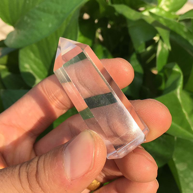 晶灿矿物天然白水晶六棱柱几乎全晶体六边形单尖水晶柱风水摆件