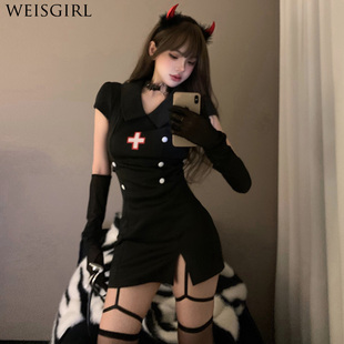 weisgirl万圣节小恶魔cos服性感白衣天使医生制服夜场派对护士装