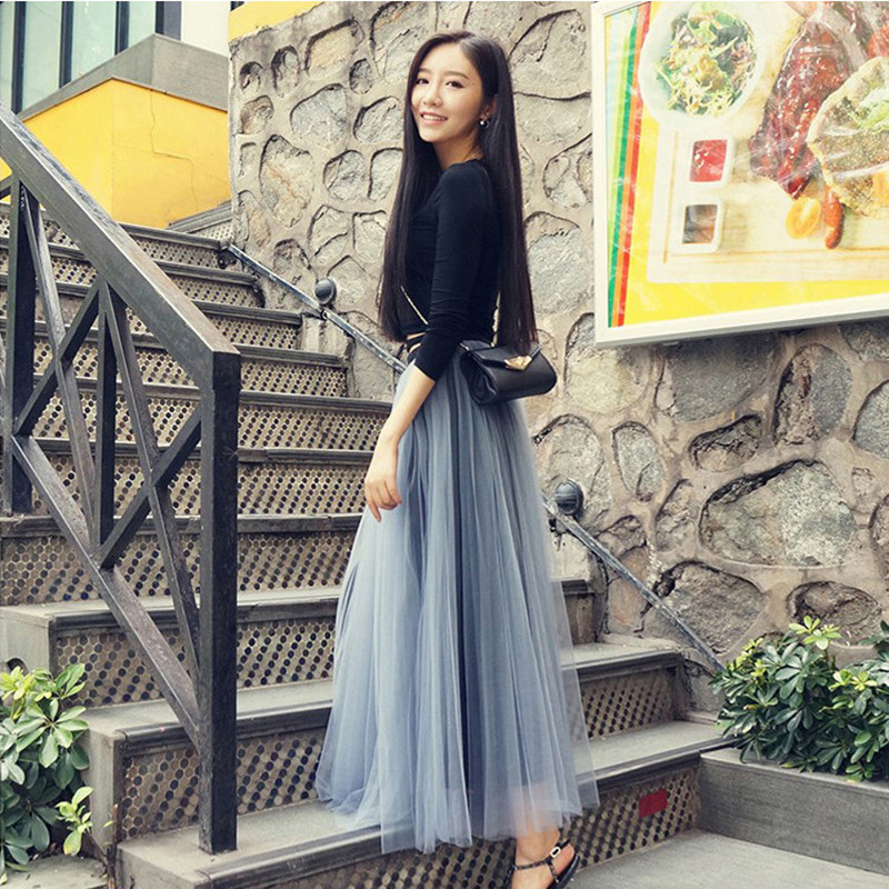 高腰网纱半身裙女2019春夏秋季大码纱裙中长裙学生裙a字裙蓬蓬裙在类目 女装/女士精品, 半身裙中 - 来自Buy2taobao.com提供专业的淘宝代购服务
