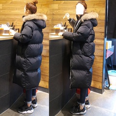 韩国2016新款韩版过膝羽绒服女中长款加厚大毛领宽松面包服外套