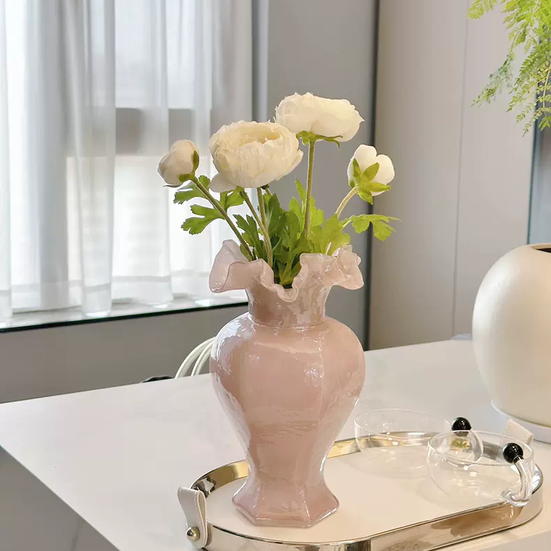 中古花瓶摆件水培插花装饰餐桌玻璃家居复古轻奢简约法式鲜花花器