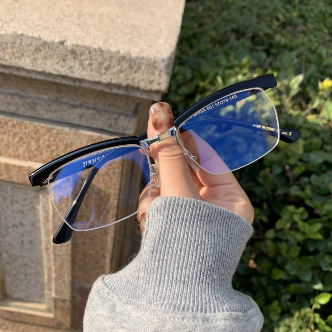 黑道传奇暴徒汤姆哈迪同款眼镜男复古半框时尚树脂变色配高度镜片