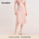 【千金风】Koradior珂莱蒂尔2025气质绣花高腰半身裙女通勤A字裙