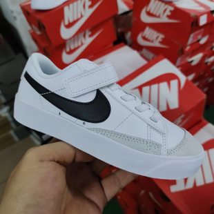 Nike耐克BLAZER LOW 77 (PS)幼童运动童鞋魔术贴小白鞋DA4075-101