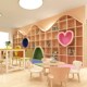 简约整墙设计儿童区书架幼儿园绘本馆阅读室展厅展架弧形拱门书柜