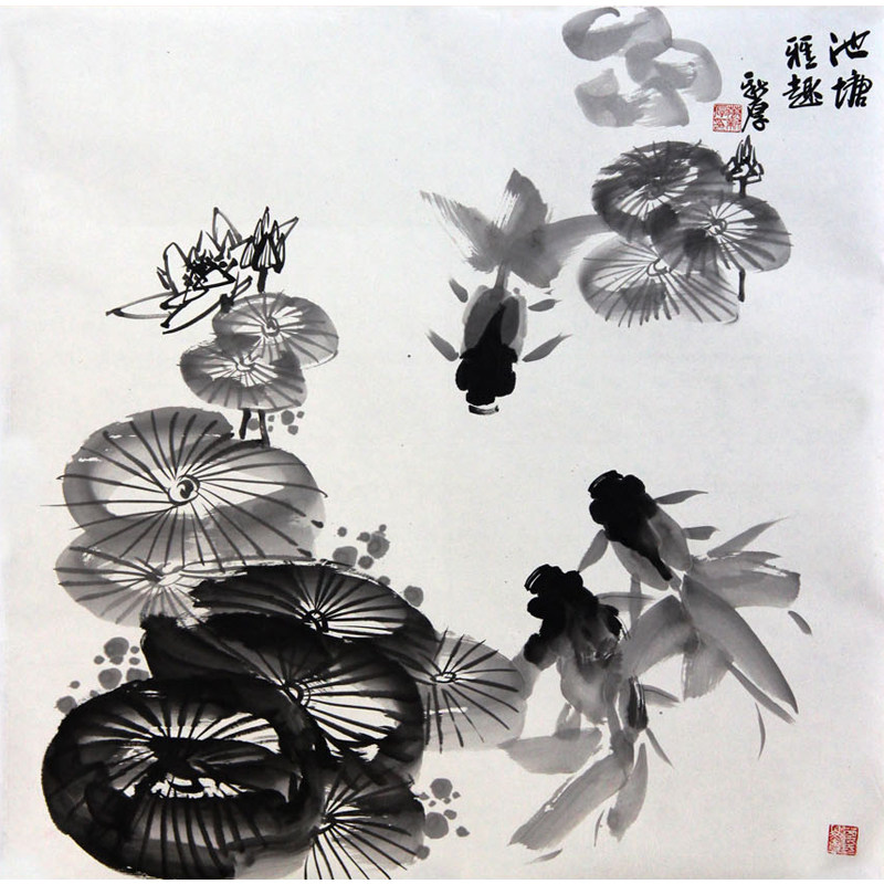 万新厚 《池塘雅趣》省美协会员