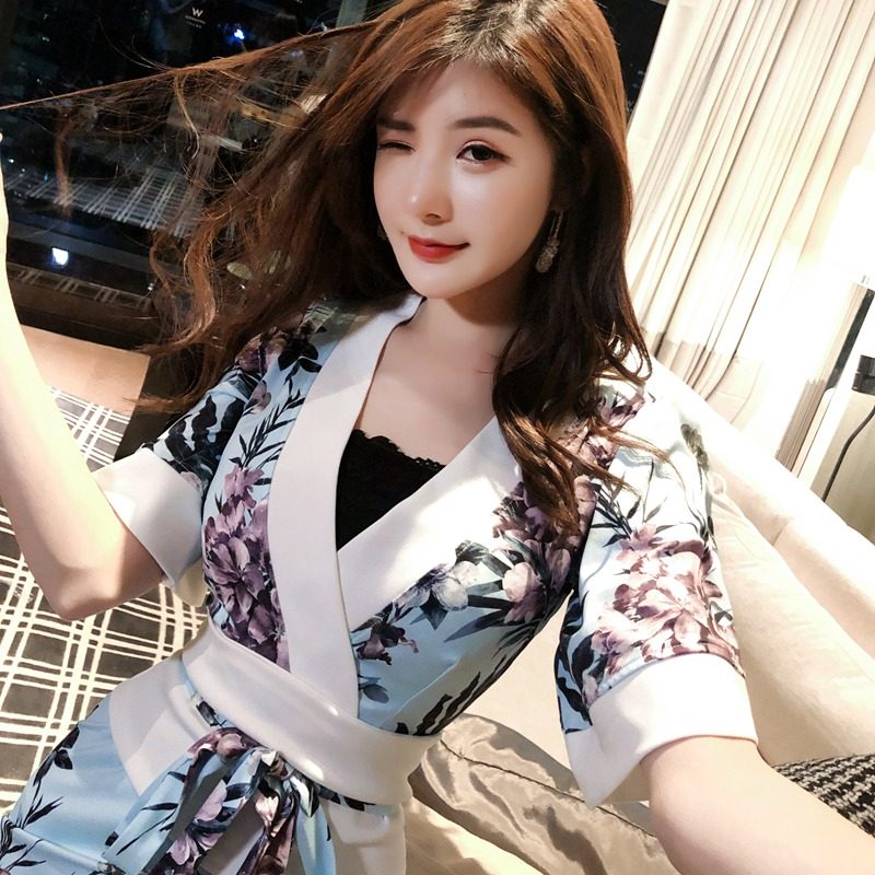 实拍酒吧ktv公主服夜店女王和服性感女主播网红款修身包臀连衣裙