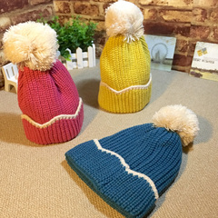 婴儿套头帽0-6个月韩版男女宝宝保暖毛线帽儿童秋冬季1-3岁帽子潮