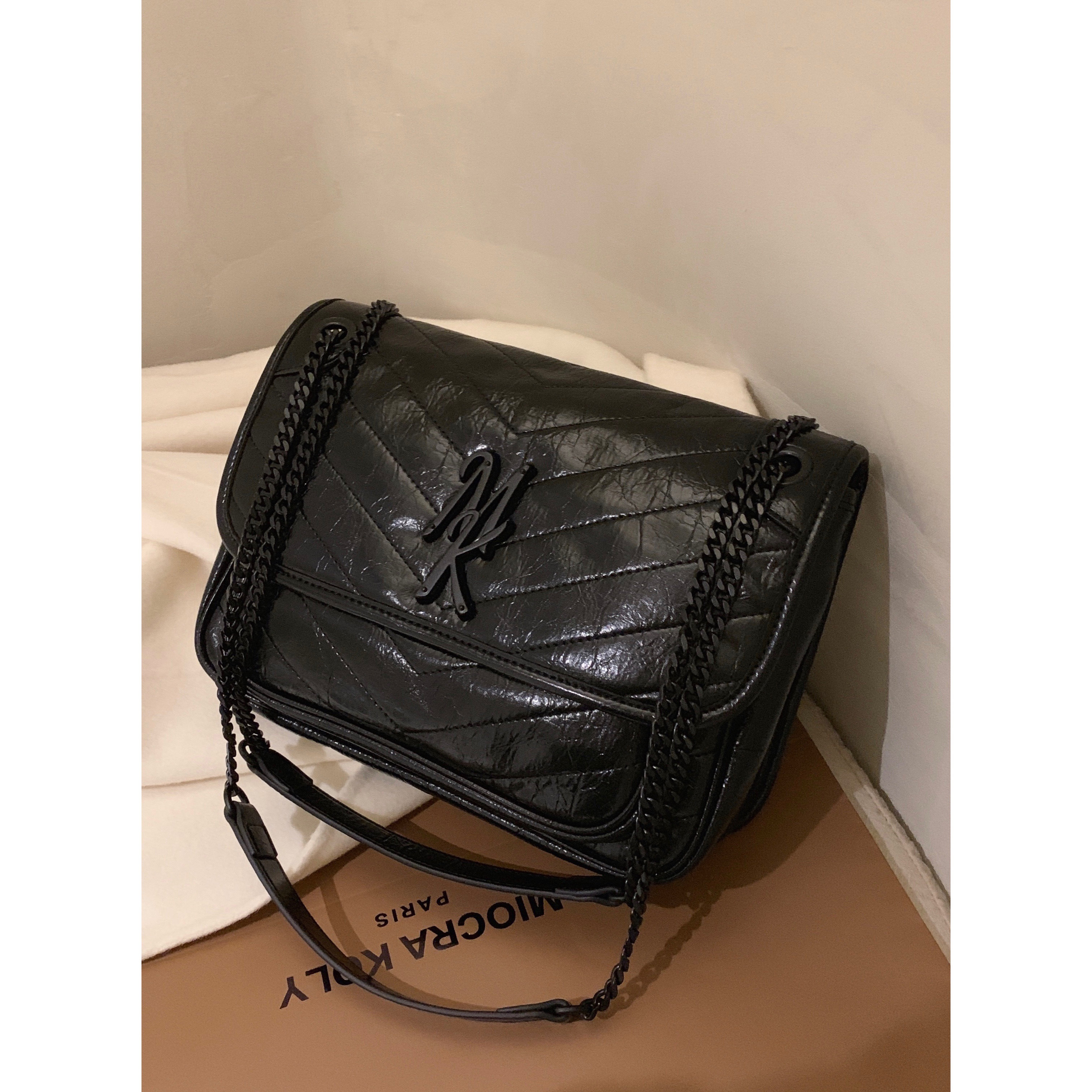 法国miocrakoly小mk芝加哥极夜邮差包包女2020新款潮单肩斜挎包