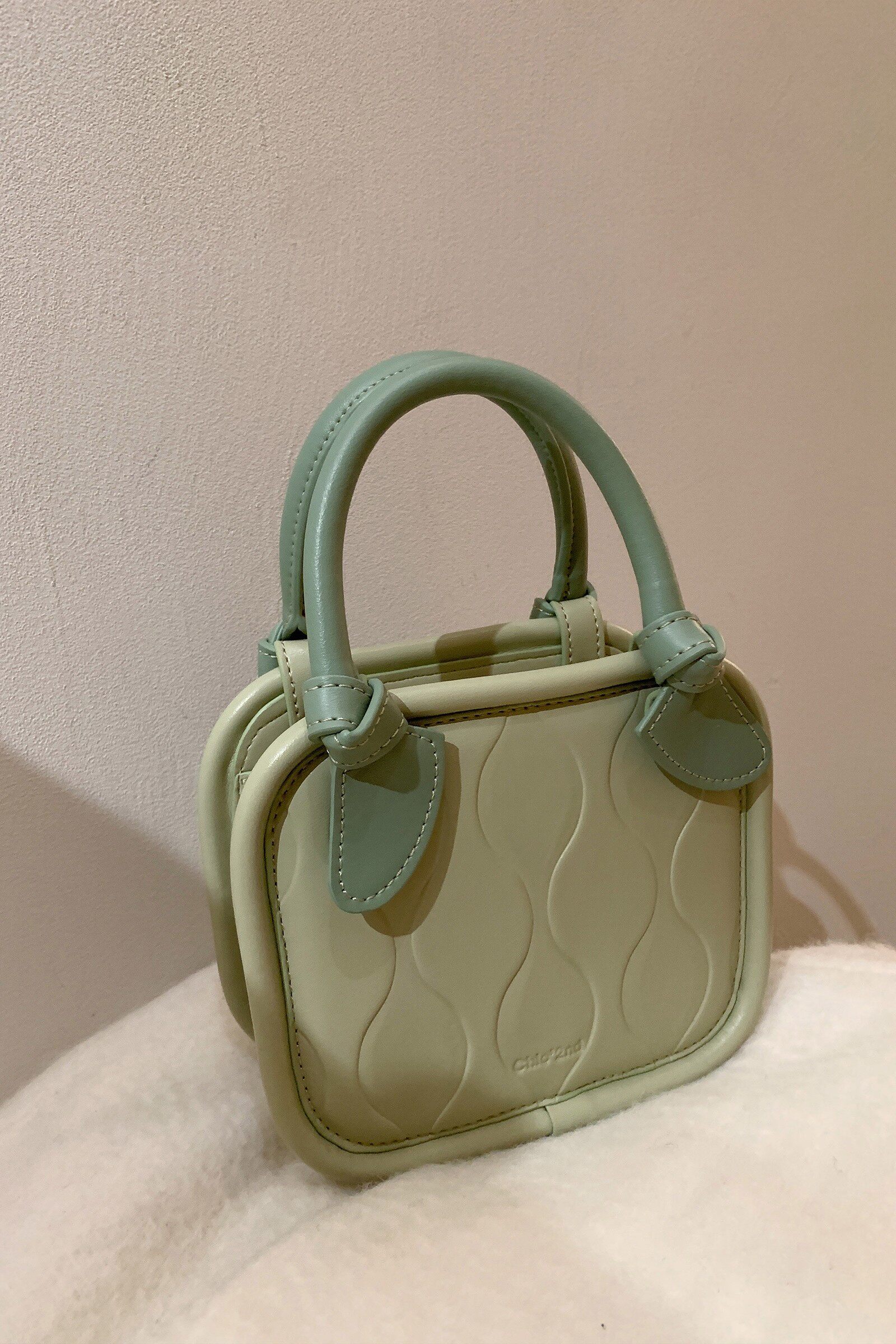 南风chio2nd 抹茶绿饼干包手提包包女2022新款小众设计单肩斜挎包