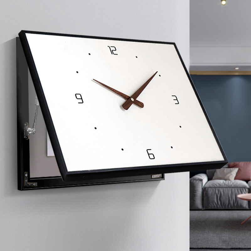 纯时光现代电表箱装饰画挂钟带钟表电
