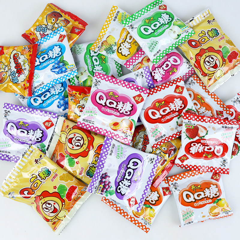 qq糖40包旺旺儿童休闲小零食软糖果爆款水果汁味橡皮糖多口味优惠券