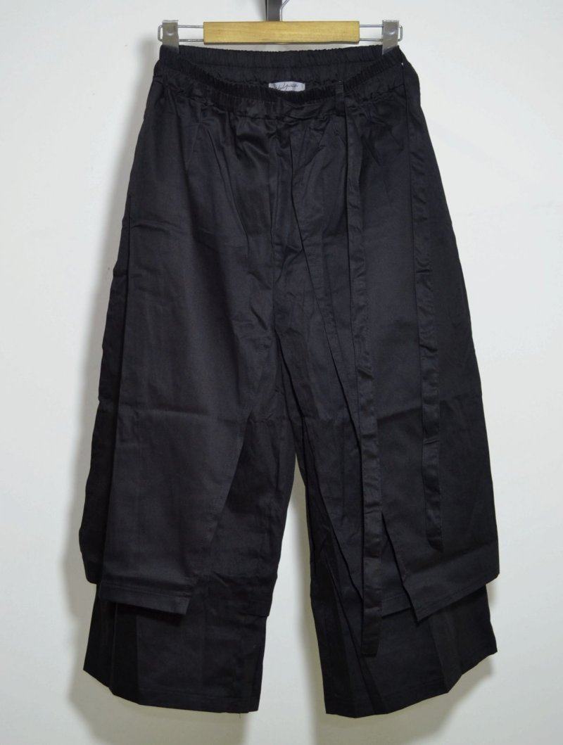 山本黑暗yohji男裤裙层次拼接剪裁宽松时尚休闲裤八分裤