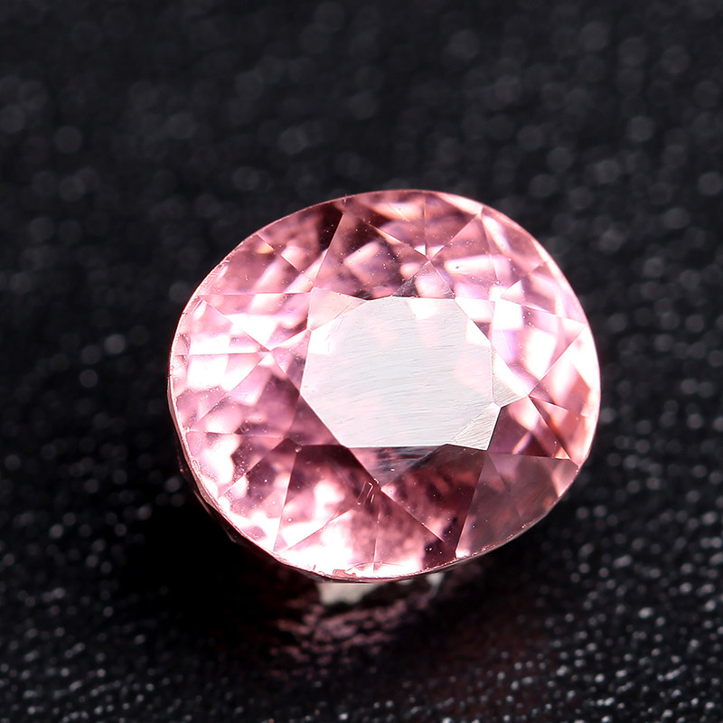 5.37ct天然粉碧玺戒面 切工上佳