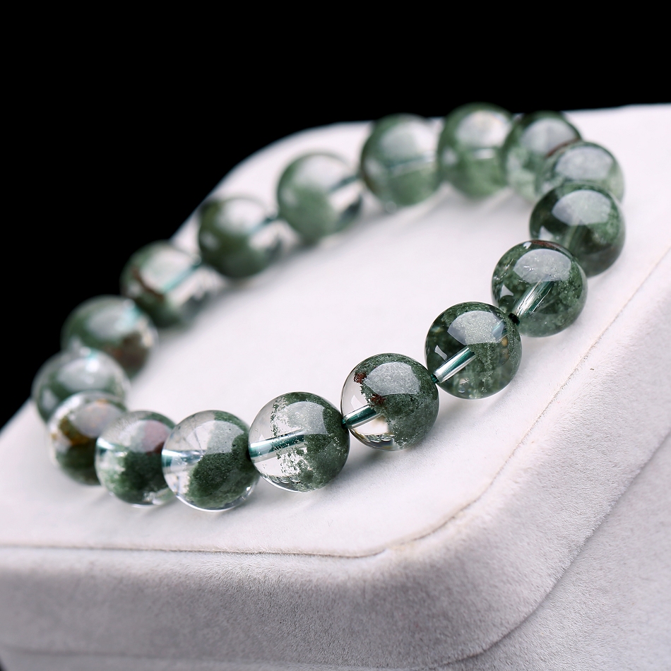 纯天然极品绿幽灵手链 晶体通透 及其珍贵 收藏款