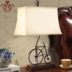 美式卧室台灯床头灯 北欧宜家创意样板房 书房客厅装饰自行车台灯