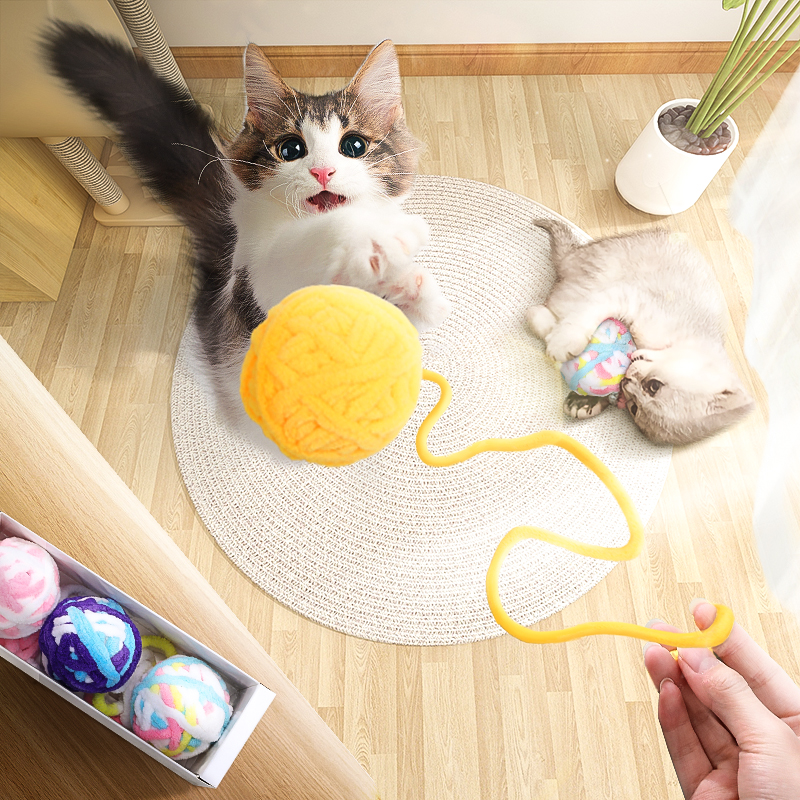 毛线球猫玩具球逗猫棒自嗨解闷猫猫铃铛啃咬自动宠物猫咪用品大全
