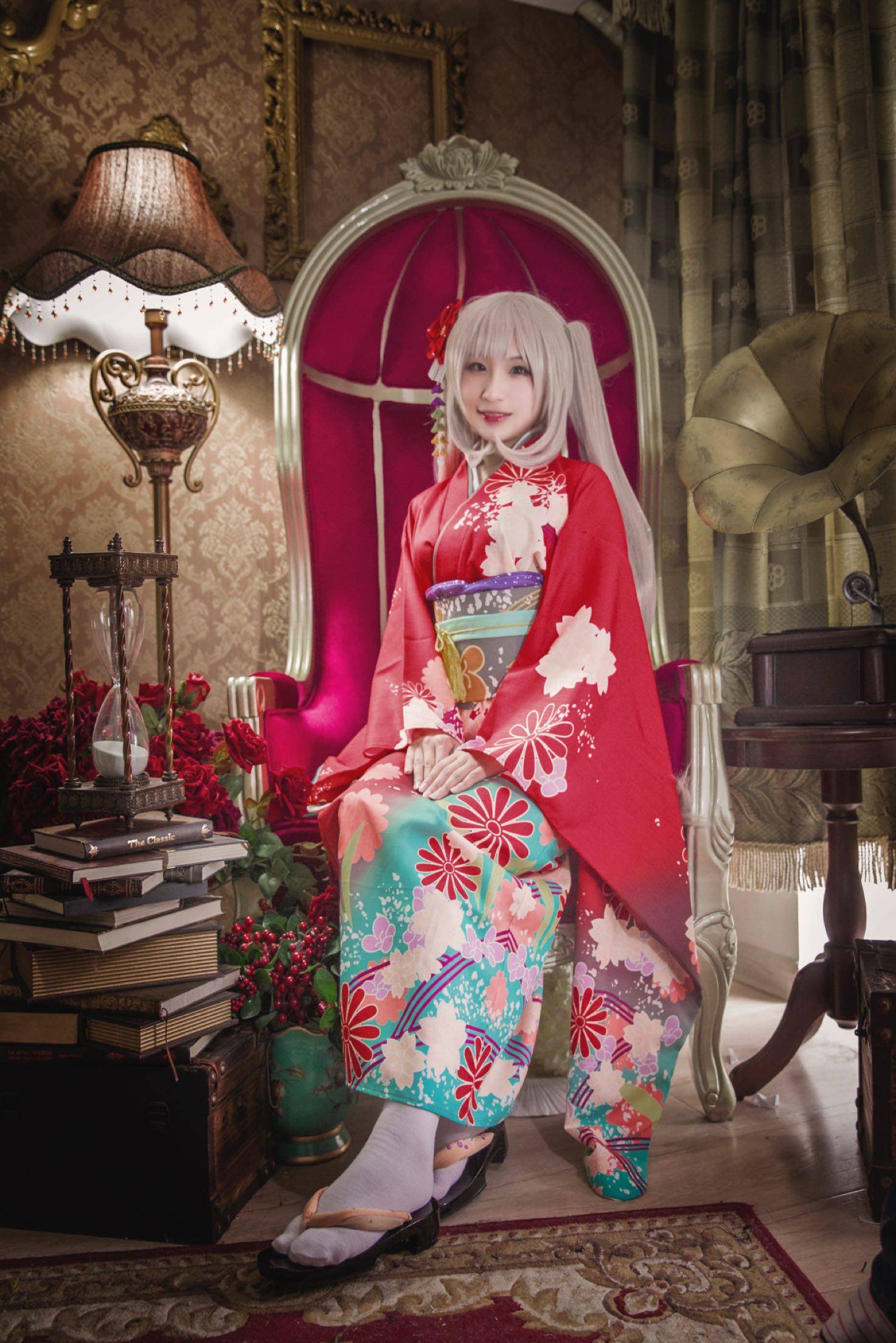 fate/go 玛丽安托瓦内特 挂轴/华丽振袖和服cos