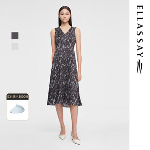 ELLASSAY歌力思2024夏季新款法式慵懒轻薄连衣裙女EWE352Y12100