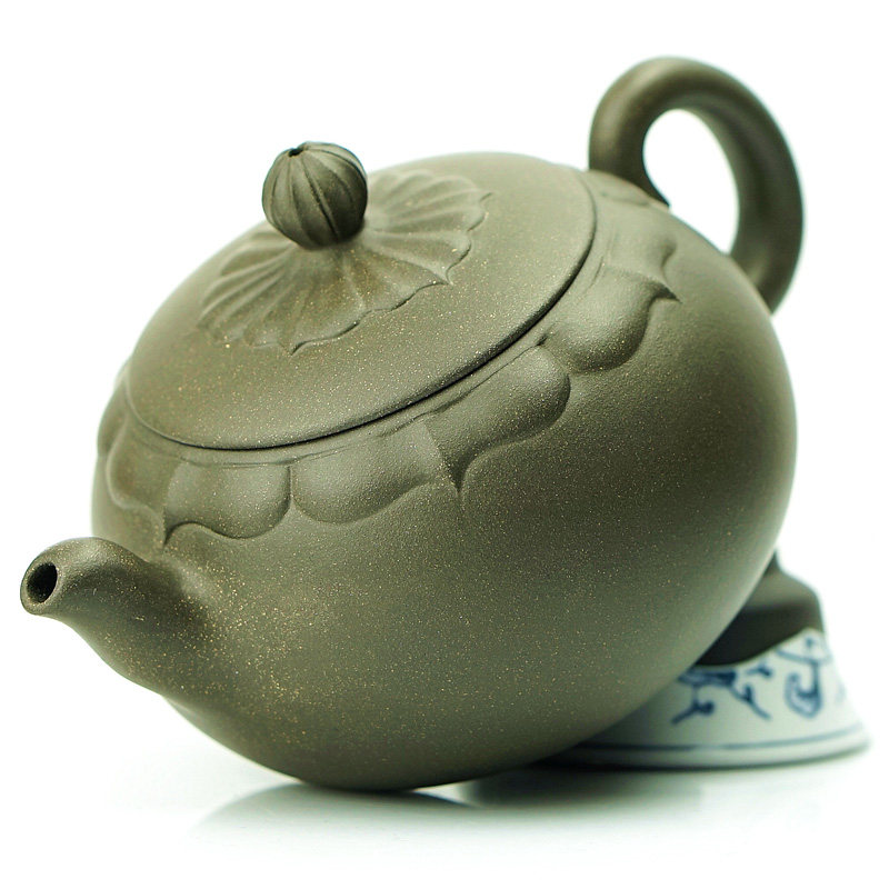 全手工制【菱花】助理工艺美术师 徐春兰 原矿天青泥 300cc左右