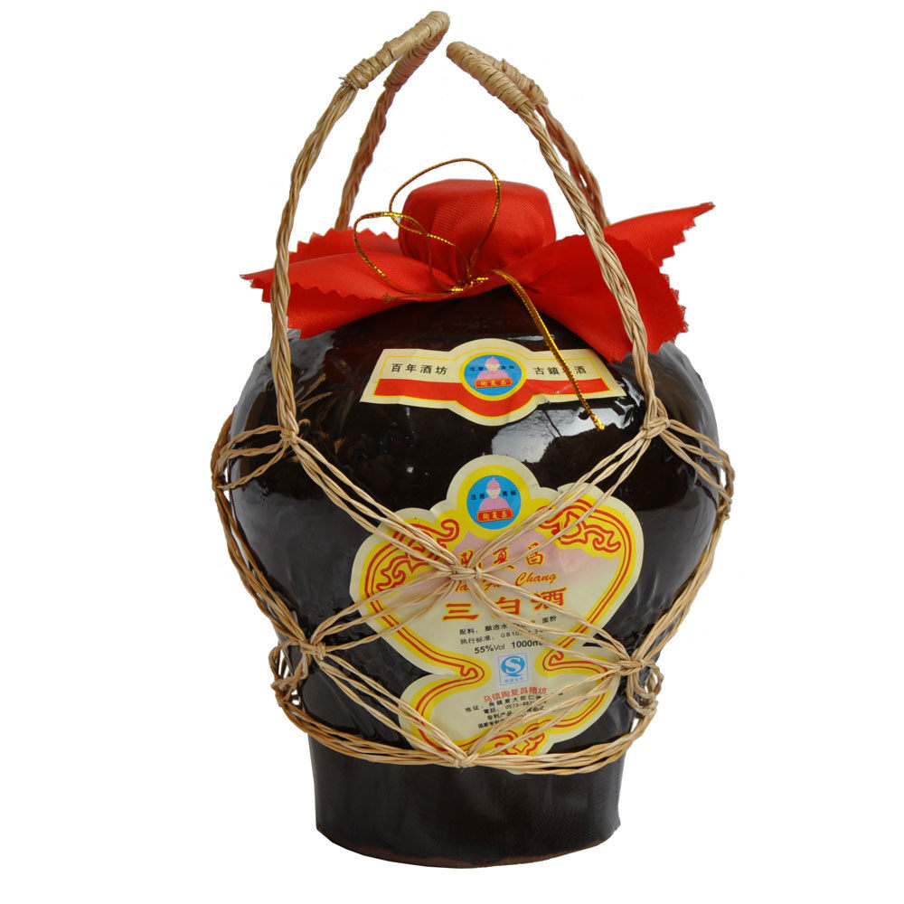 乌镇特产三白酒陶复昌55度1000ml 陶坛装原浆高度白酒包邮_不打折现价