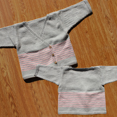 纯棉线宝宝和尚服开衫手工编织毛线材料包儿童外套特价教编织