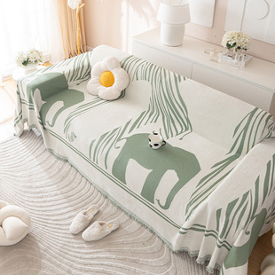 特价北欧风大象沙发套罩四季通用复古全盖布单三人沙发垫装饰毯子