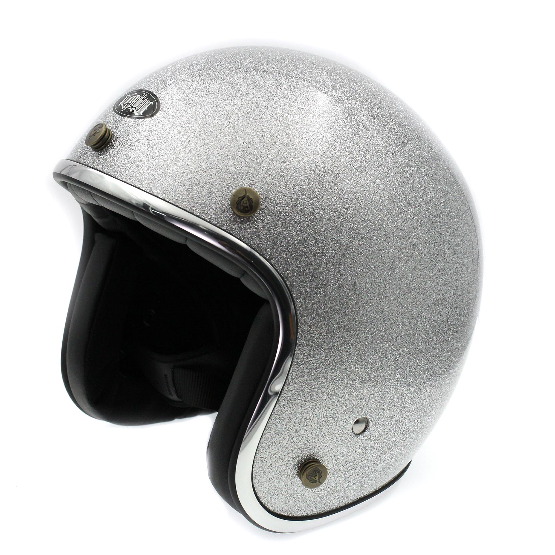 台湾进口mongolian金葱复古盔3/4夏季摩托车半盔哈雷机车太子盔