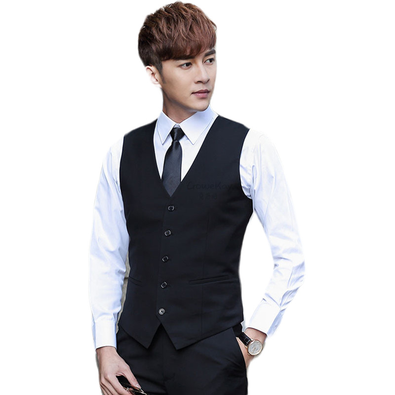 男士西装马甲男外套春秋薄款西服背心衬衫休闲黑色马夹伴郎兄弟装