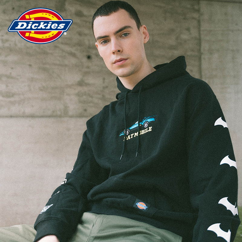 Dickies前胸BATMOBILE图案绣花卫衣 男休闲宽松圆领卫衣DK006530
