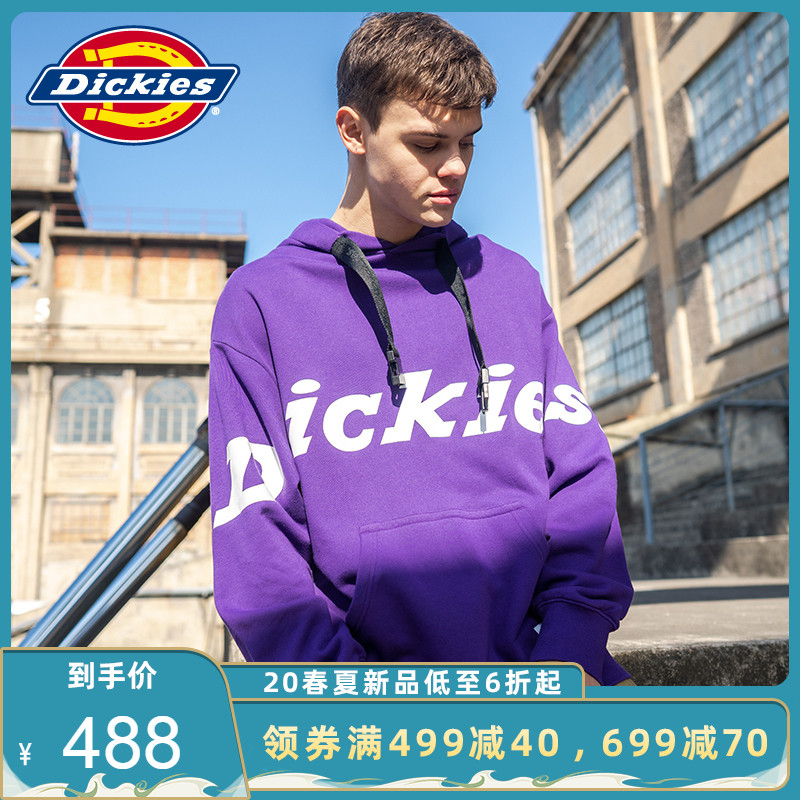 Dickies字母印花连帽卫衣 男式帽衫搭扣休闲hoodie上衣DK007407