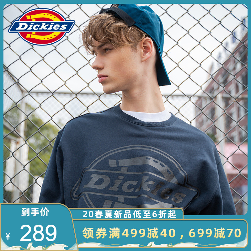 Dickies同色LOGO印花卫衣 男式春季新品棉毛圈布圆领上衣DK007326