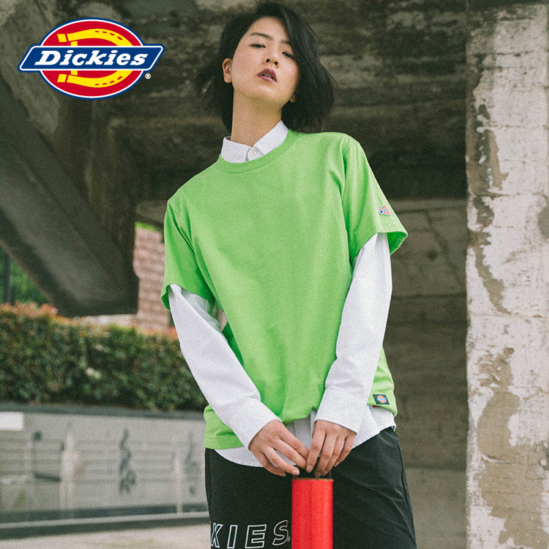 Dickies多色短袖T恤 男女同款袖部徽章宽松版全棉短Tee DK006183