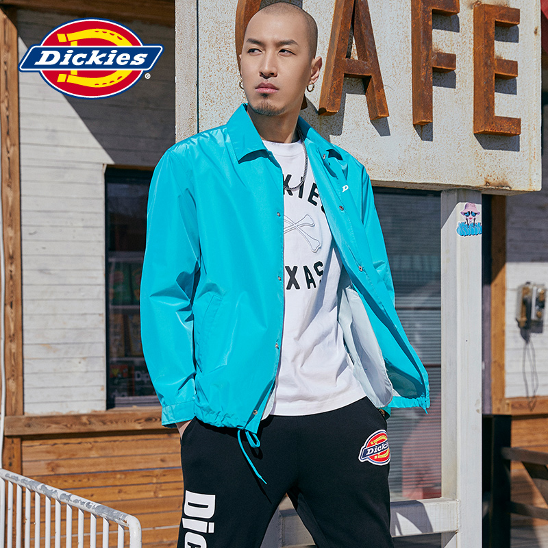 Dickies下摆抽绳教练夹克 男士宽松版型字母印花薄外套DK006135