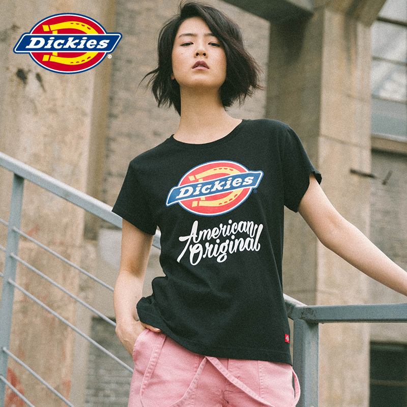 DickiesLOGO印花艺术字体短袖女T 情侣T恤 短袖女新款 DK006113